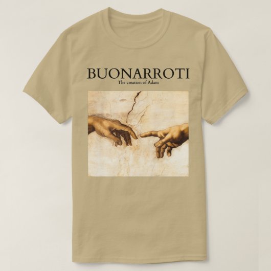 Buonarrotiアダムの創造 Tシャツ (デザイン正面)