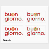 Buongiornoイタリアンこんにちはピザと! 長方形シール (シート)