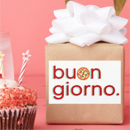 Buongiornoイタリアンこんにちはピザと！ 長方形シール