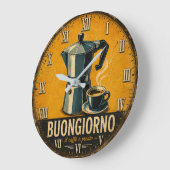 Buongiorno Coffee ラージ壁時計 (傾斜)