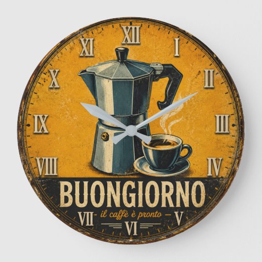 Buongiorno Coffee ラージ壁時計 (正面)