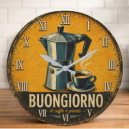 Buongiorno Coffee ラージ壁時計