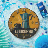 Buongiorno Italian Espresso Moka Pot Kitchen Café ペーパープレート (パーティー)