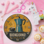 Buongiorno Italian Espresso Moka Pot Kitchen Café ペーパープレート (パーティー)