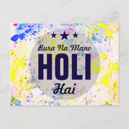 Bura Na Mano Holi Hai | モダンカラフルなホーリー祭 ポストカード