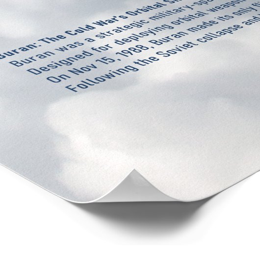 Buran: Returning Through the Clouds Poster ポスター (角)