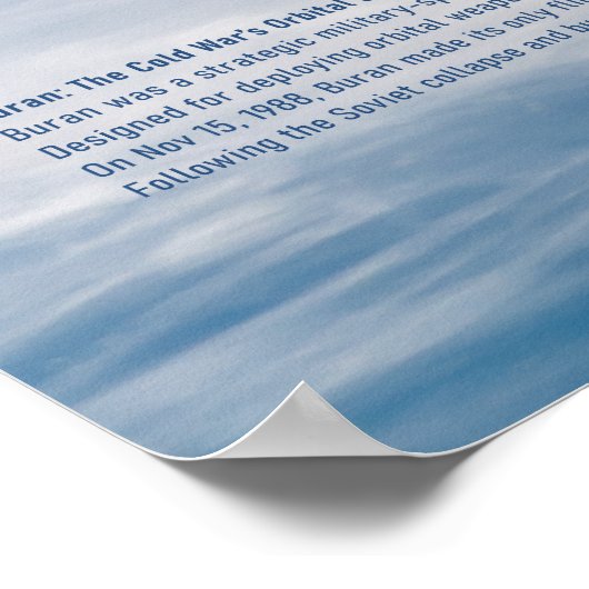 Buran Soviet Shuttle Atmospheric Reentry  ポスター (角)