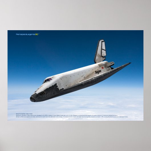 Buran Soviet Shuttle Atmospheric Reentry ポスター (正面)
