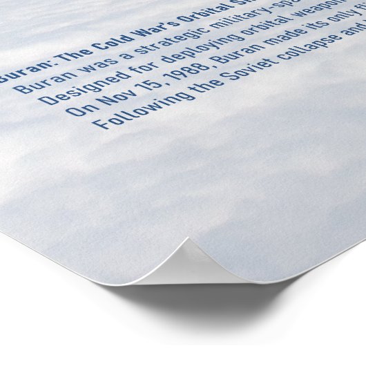 Buran Spaceplane: Cloud Descent ポスター (角)