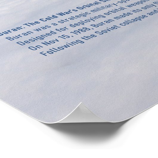 Buran Spaceplane Descending Through Clouds ポスター (角)