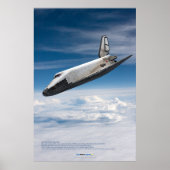 Buran Spaceplane Descending Through Clouds ポスター (正面)