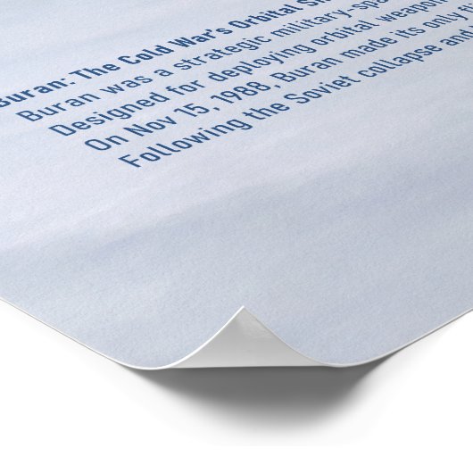 Buran Spaceplane Descending Through Clouds  ポスター (角)