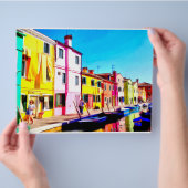 Buranoのベニスの水彩画の絵画 チラシ (手)