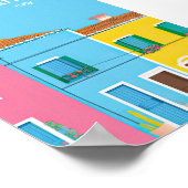 Buranoのヴィンテージ旅行ポスター ポスター (角)