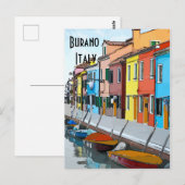 Burano，イタリア，編集文字 ポストカード (正面/裏面)