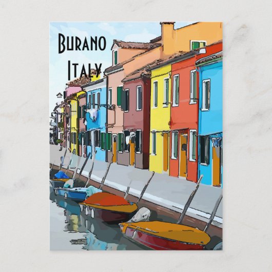 Burano，イタリア，編集文字 ポストカード (正面)
