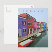 Burano canalside housesビューポストカード ポストカード (正面/裏面)