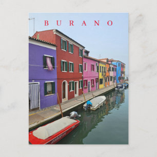 Burano canalside housesビューポストカード ポストカード