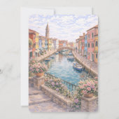 Burano Italian Themed Bridal Shower 招待状 (裏面)