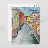 Burano Venice Bright coloured houses  ポストカード (正面/裏面)