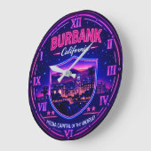 Burbank California Entertainment District ラージ壁時計 (傾斜)