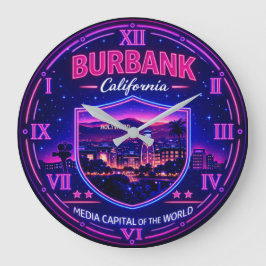 Burbank California Entertainment District ラージ壁時計