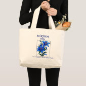 BUR'DEN BAG , BLUE LILLIES NEUTRAL CANVAS TOTE BAG ラージトートバッグ (正面(商品))