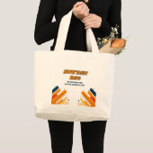 BUR'DEN BAG, ORANGE ABSTRACT CANVAS JUMBO TOTE BAG ラージトートバッグ (正面(商品))