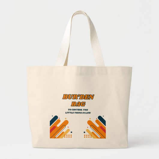 BUR'DEN BAG, ORANGE ABSTRACT CANVAS JUMBO TOTE BAG ラージトートバッグ (正面)