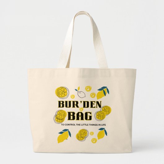 BUR'DEN BAG, SLICE OF LEMON CANVAS JUMBO TOTE BAG ラージトートバッグ (正面)