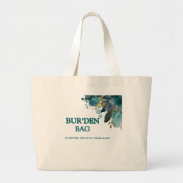 BUR'DEN BAG TEAL FLORAL CANVAS NEUTRAL TOTE BAG ラージトートバッグ