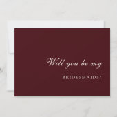 Burdund & Ivory  Bridesmaid Proposal Card 招待状 (正面)