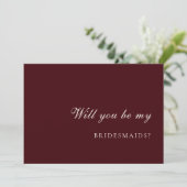 Burdund & Ivory  Bridesmaid Proposal Card 招待状 (スタンド正面)