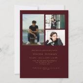 Burdundy  and Gold Photo Graduation 招待状 (裏面)