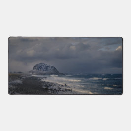 Bureaumat foto Vesteralen strand zee デスクマット