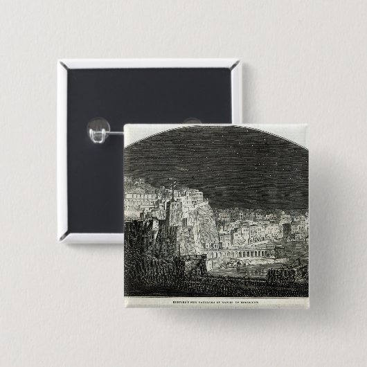 Burfordの月光によるナポリの新しいパノラマ 缶バッジ (正面&裏面)