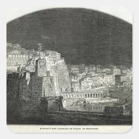 Burford's New Panorama of Naples by Moonlight スクエアシール (正面)