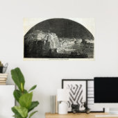 Burford's New Panorama of Naples by Moonlight ポスター (ホームオフィス)