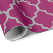 Burgandyの灰色のクローバーのカスタムな背景色 ラッピングペーパー (ロールコーナー)