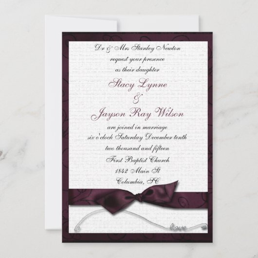 Burgandyの輝き 招待状 (裏面)