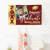 Burgandy & 金ゴールドクラス2025写真卒業 横断幕 (インサイチュ)