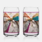 Burgandy Bow Soda Glass ガラス缶 (正面)