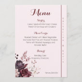 Burgandy Dustyバラフローラ結婚のメニュー メニュー (正面)