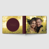 Burgandy Gold Foil Guestbook Elegant Guest Books ゲストブック (全面)