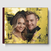 Burgandy Gold Foil Guestbook Elegant Guest Books ゲストブック (正面)