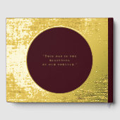 Burgandy Gold Foil Guestbook Elegant Guest Books ゲストブック (裏面)