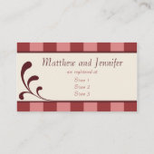 Burgandy & Pinkのギフト結婚登録カード エンクロージャーカード (裏面)