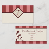 Burgandy & Pinkのギフト結婚登録カード エンクロージャーカード (正面/裏面)