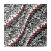 Burgelloのキルトパターンは赤い黒をカスタマイズ タイル (正面)