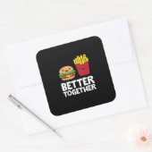 Burger And Fries Better Together Playful Graphic S スクエアシール (封筒)